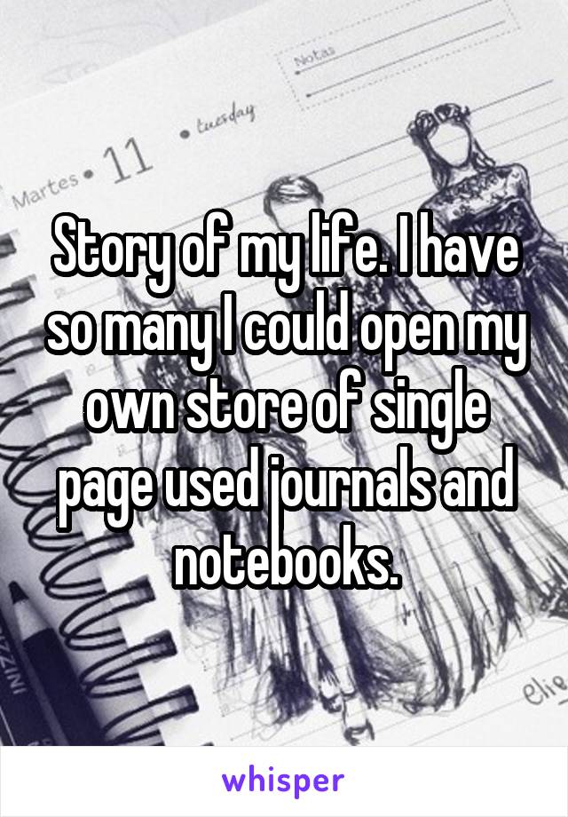 Story of my life. I have so many I could open my own store of single page used journals and notebooks.