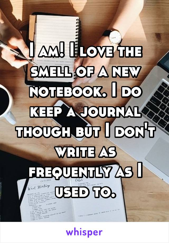 I am! I love the smell of a new notebook. I do keep a journal though but I don't write as frequently as I used to.