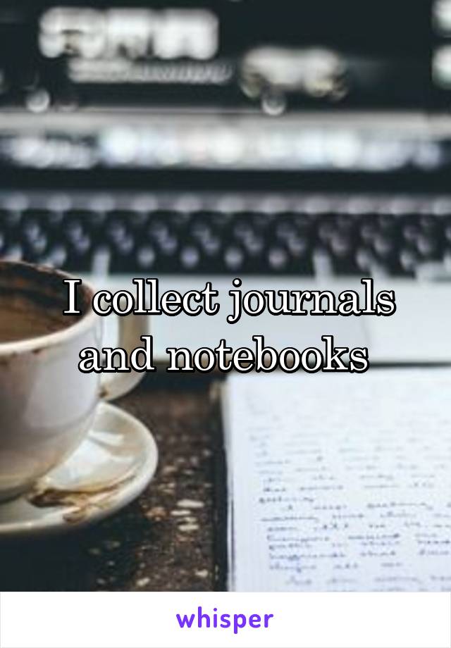 I collect journals and notebooks 