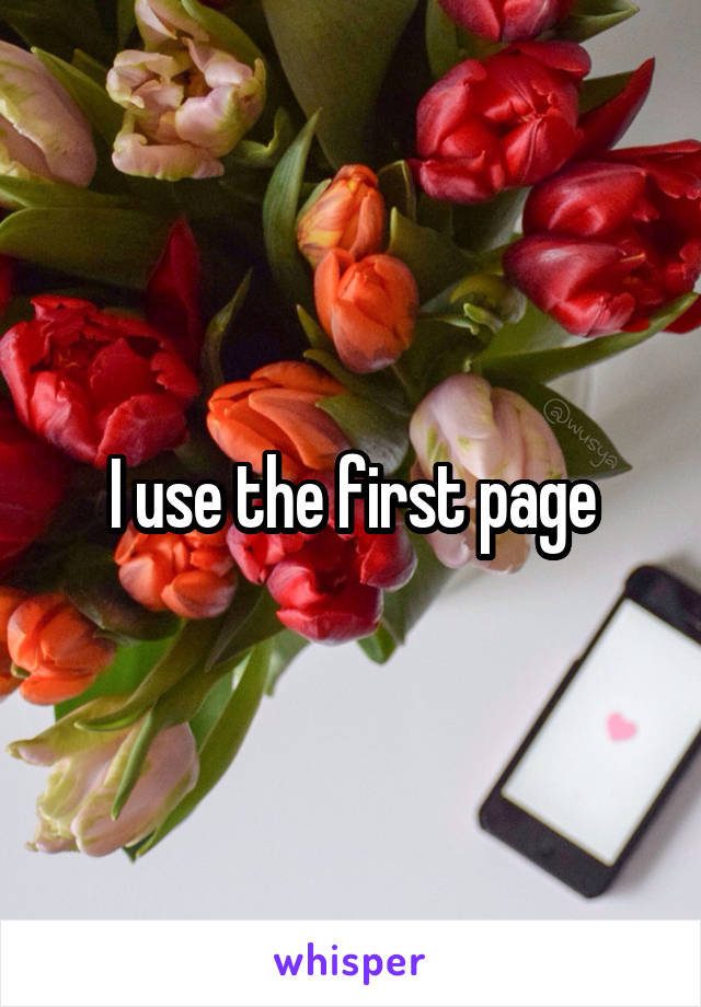 I use the first page