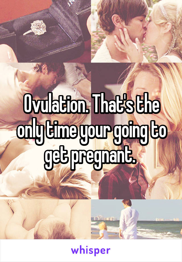 Ovulation. That's the only time your going to get pregnant. 