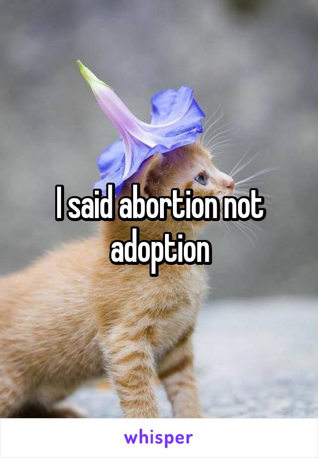 I said abortion not adoption