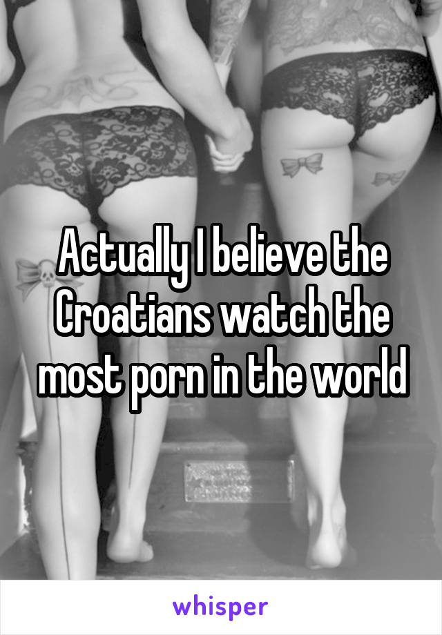 Actually I believe the Croatians watch the most porn in the world