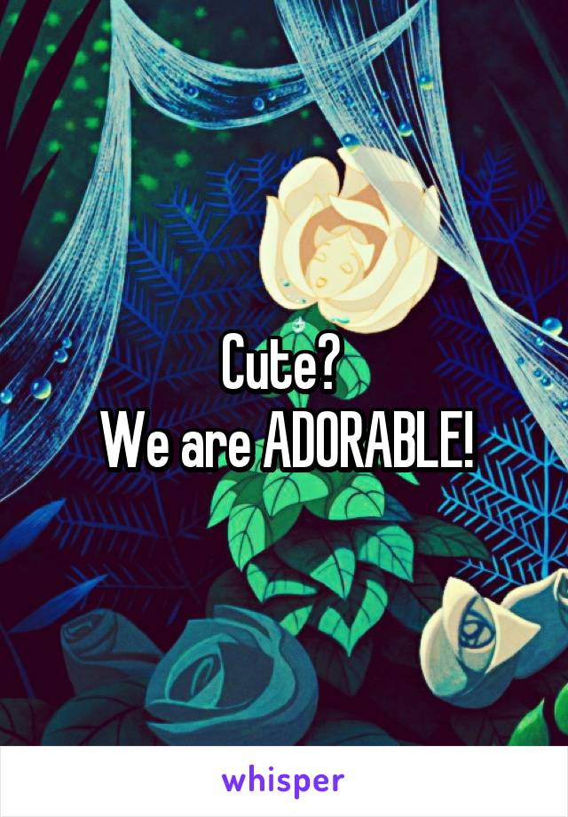 Cute? 
We are ADORABLE!