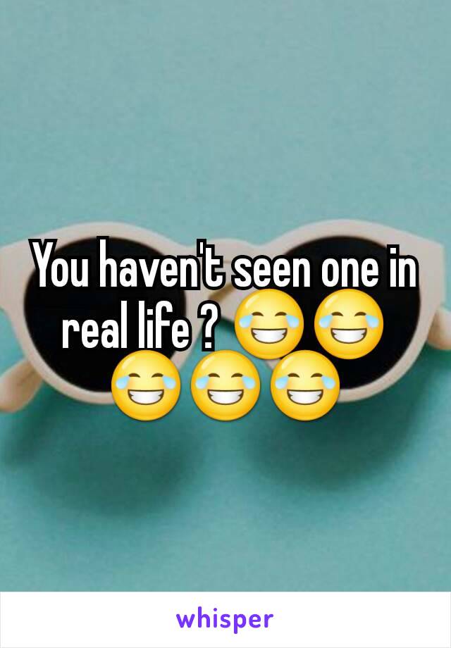 You haven't seen one in real life ? 😂😂😂😂😂