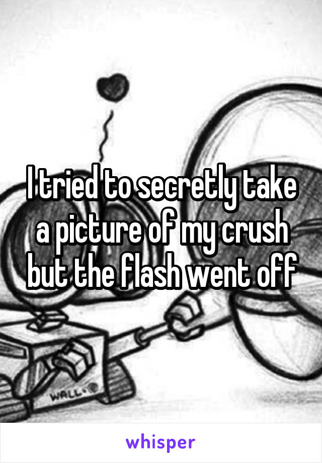 I tried to secretly take a picture of my crush but the flash went off