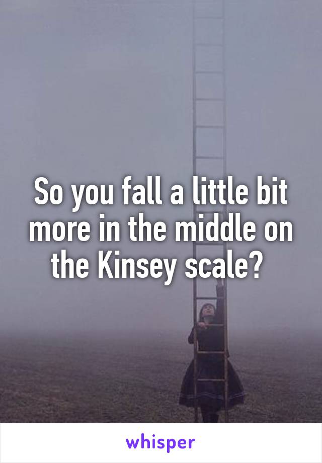 So you fall a little bit more in the middle on the Kinsey scale? 