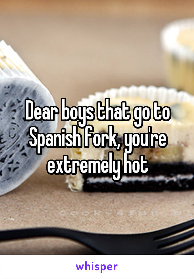 Dear boys that go to Spanish fork, you're extremely hot