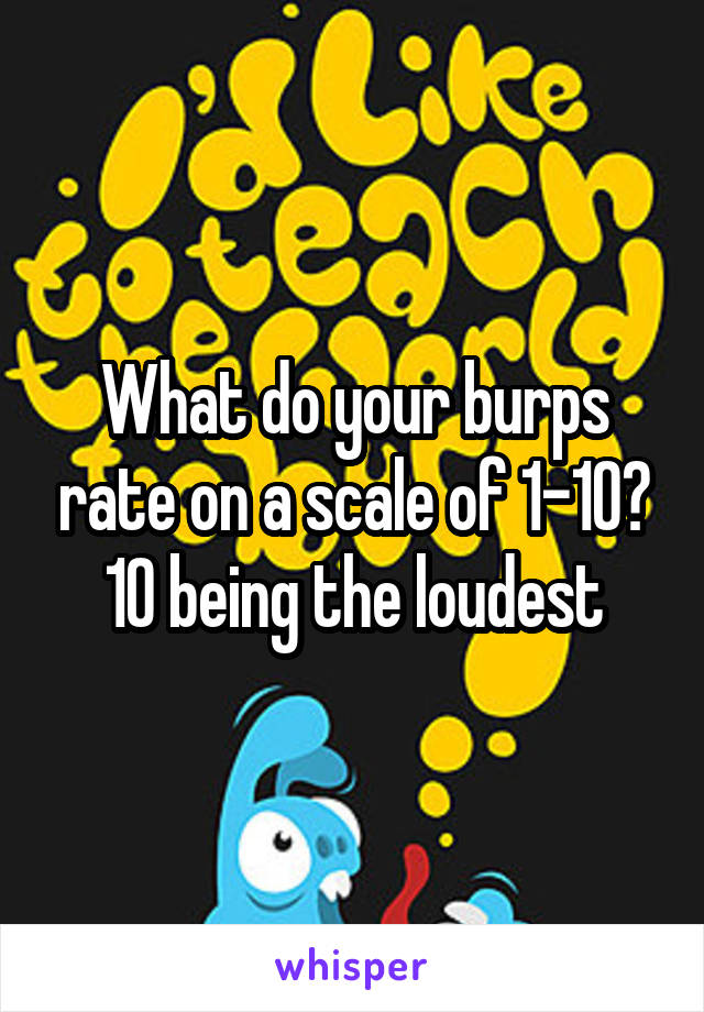 What do your burps rate on a scale of 1-10? 10 being the loudest