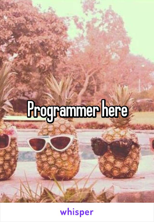 Programmer here