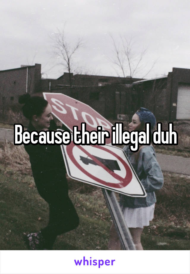 Because their illegal duh