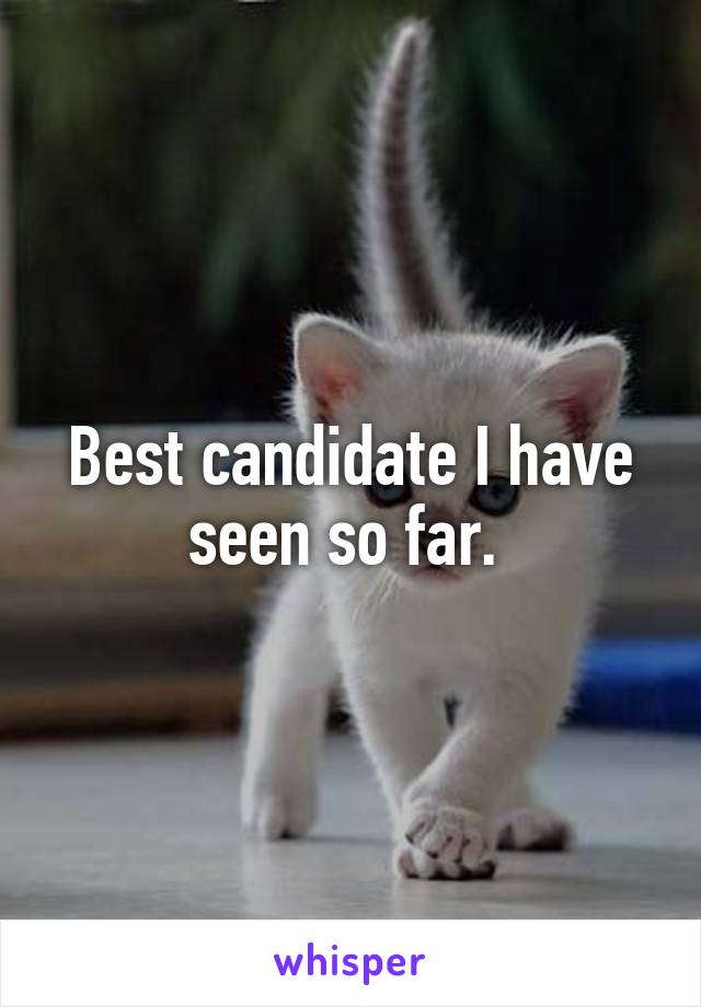 Best candidate I have seen so far. 