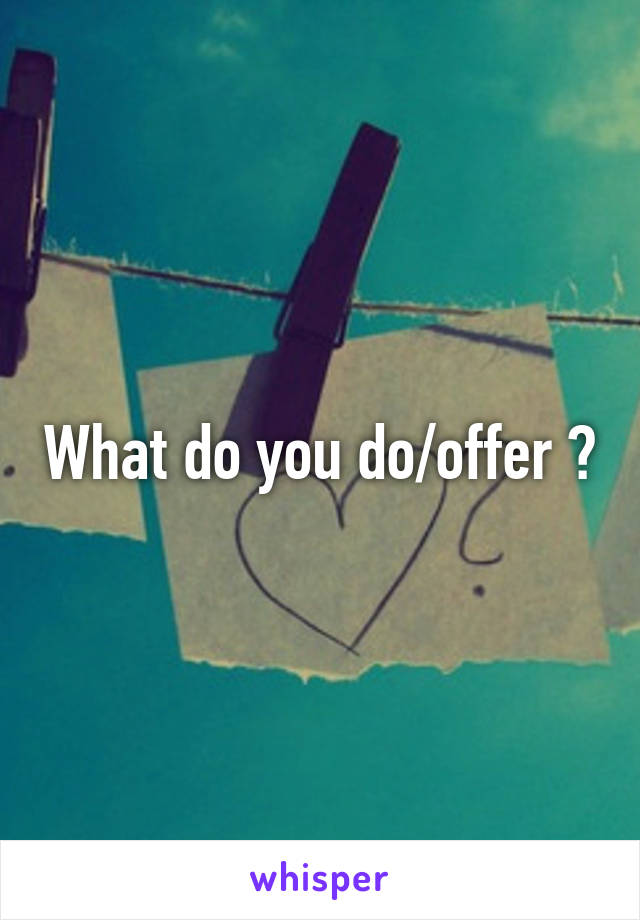 What do you do/offer ?