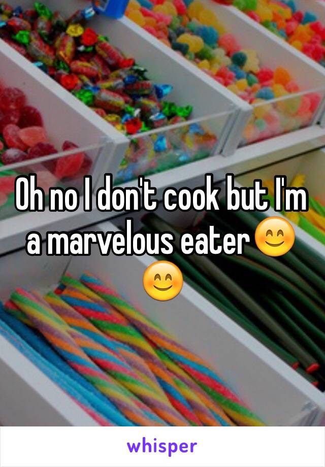 Oh no I don't cook but I'm a marvelous eater😊😊