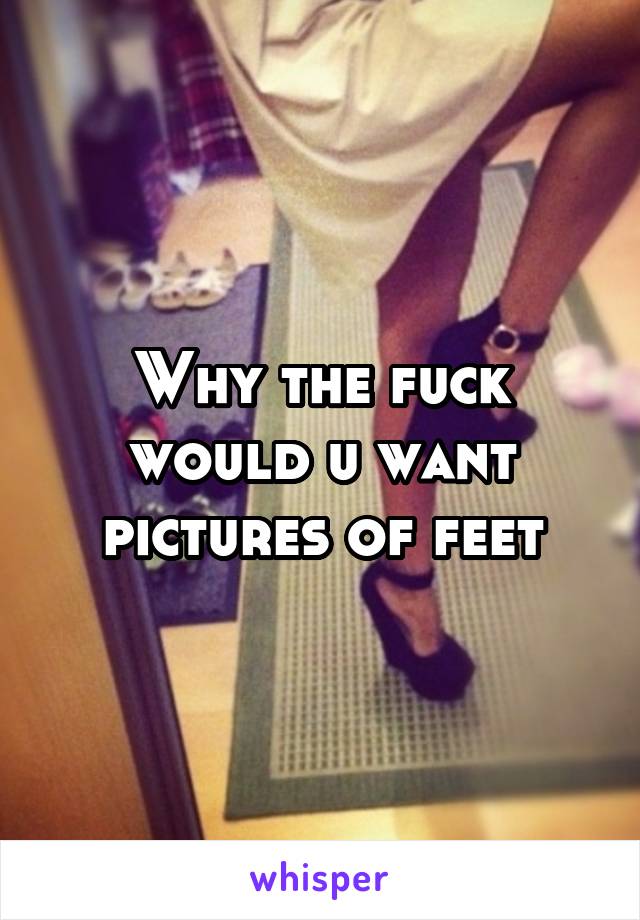 Why the fuck would u want pictures of feet