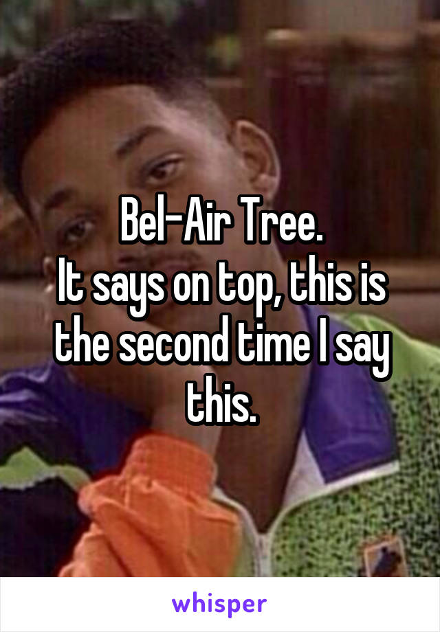 Bel-Air Tree.
It says on top, this is the second time I say this.