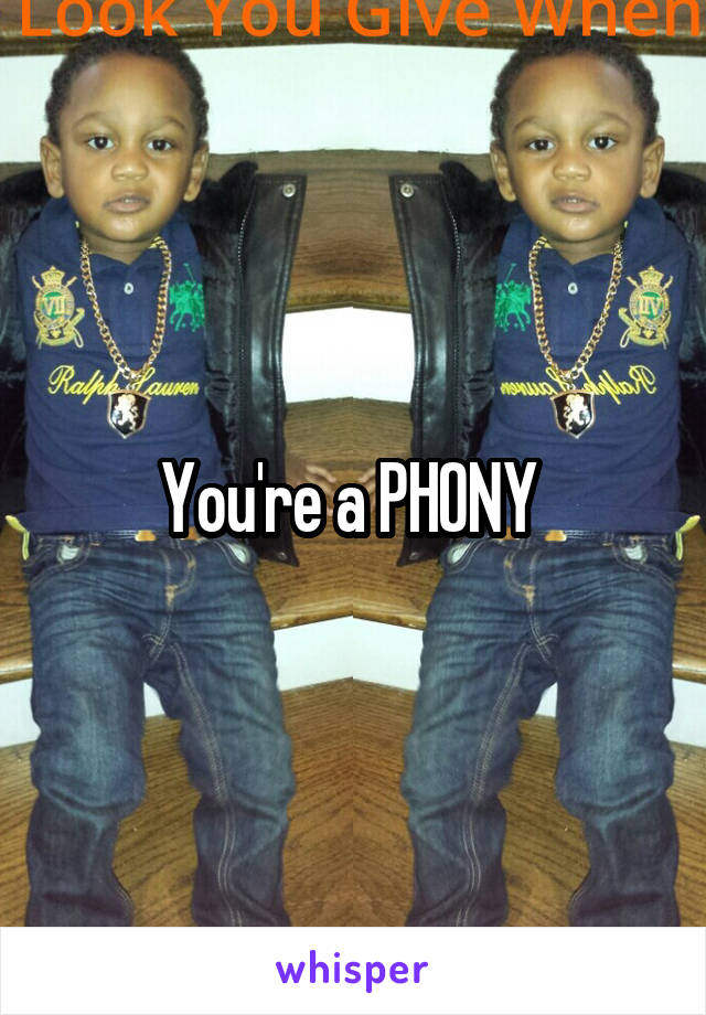 You're a PHONY 