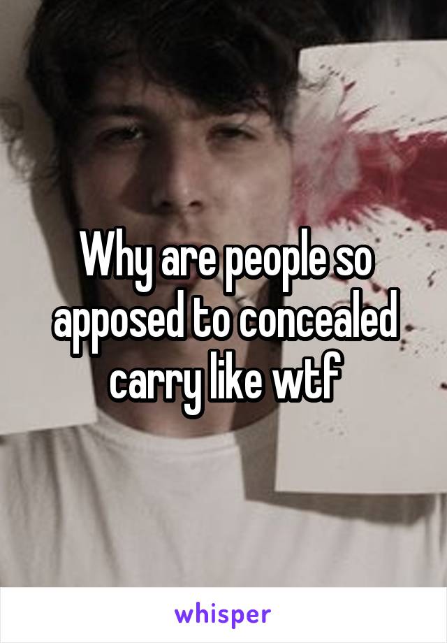 Why are people so apposed to concealed carry like wtf