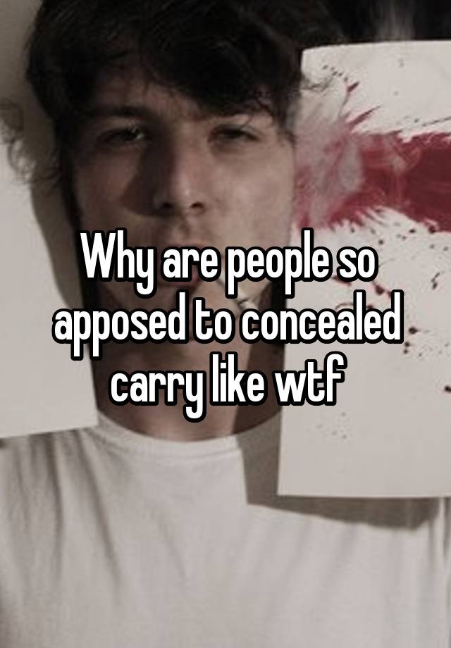 Why are people so apposed to concealed carry like wtf