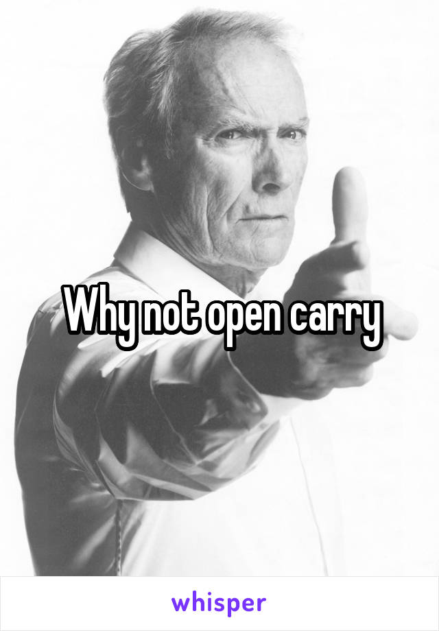 Why not open carry