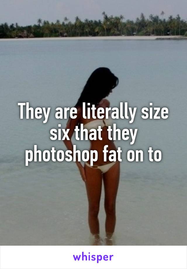 They are literally size six that they photoshop fat on to