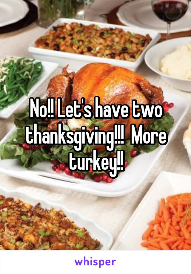 No!! Let's have two thanksgiving!!!  More turkey!!