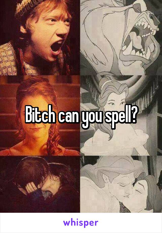 Bitch can you spell?