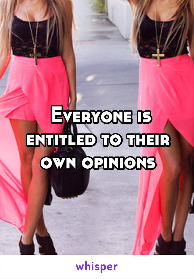  Everyone is entitled to their own opinions