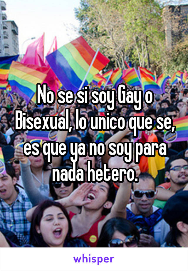 No se si soy Gay o Bisexual, lo unico que se, es que ya no soy para nada hetero.