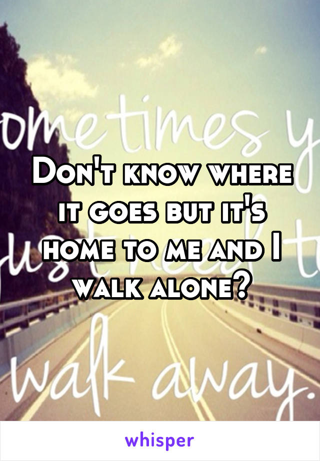 Don't know where it goes but it's home to me and I walk alone~