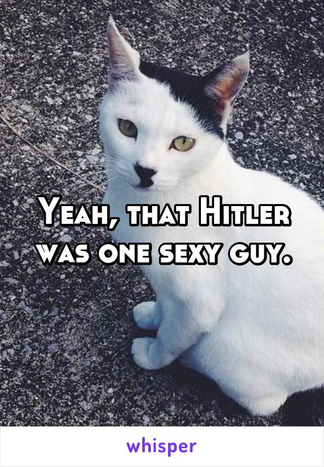 Yeah, that Hitler was one sexy guy.