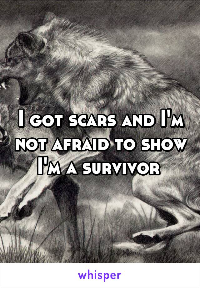 I got scars and I'm not afraid to show I'm a survivor 