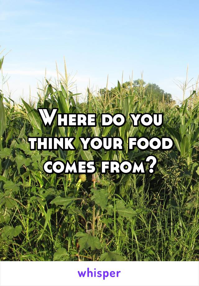 Where do you think your food comes from?