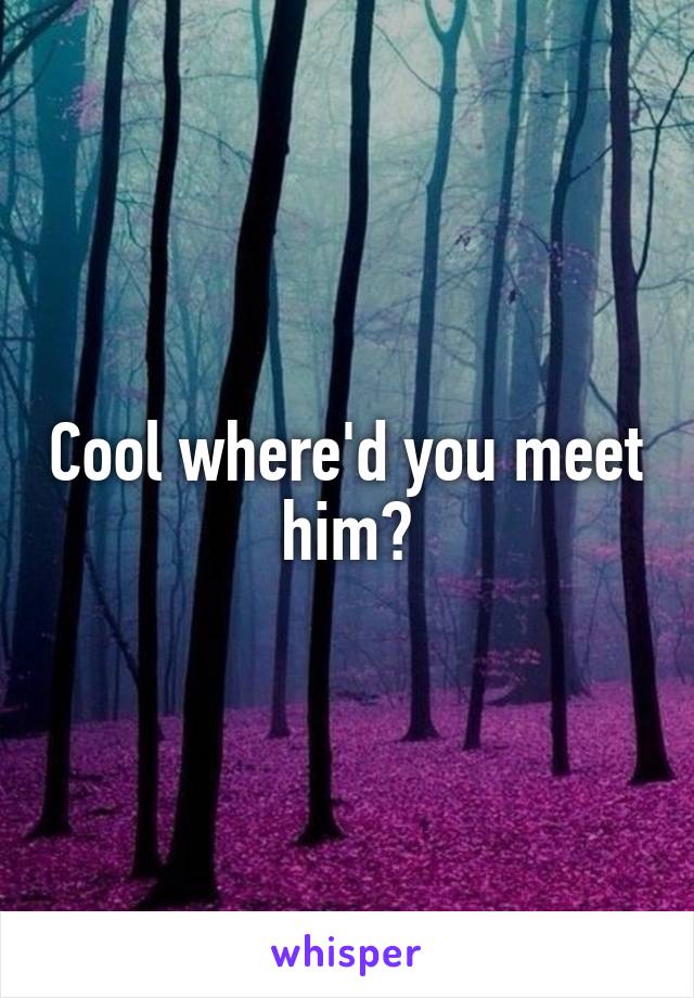 Cool where'd you meet him?