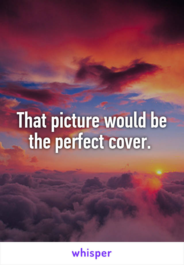 That picture would be the perfect cover. 