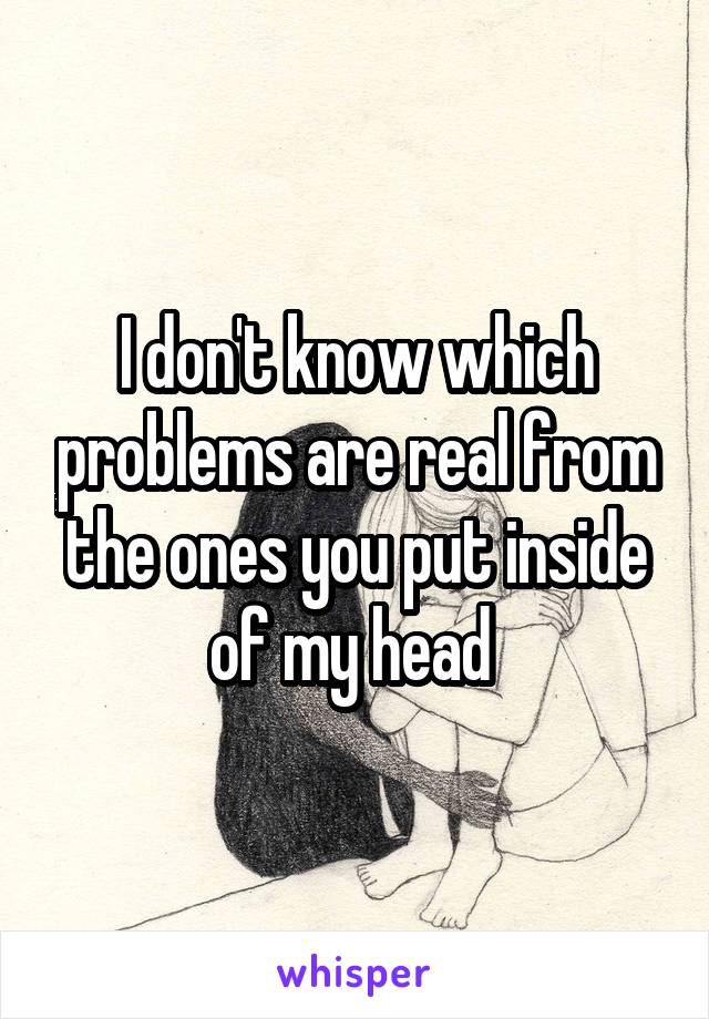 I don't know which problems are real from the ones you put inside of my head 