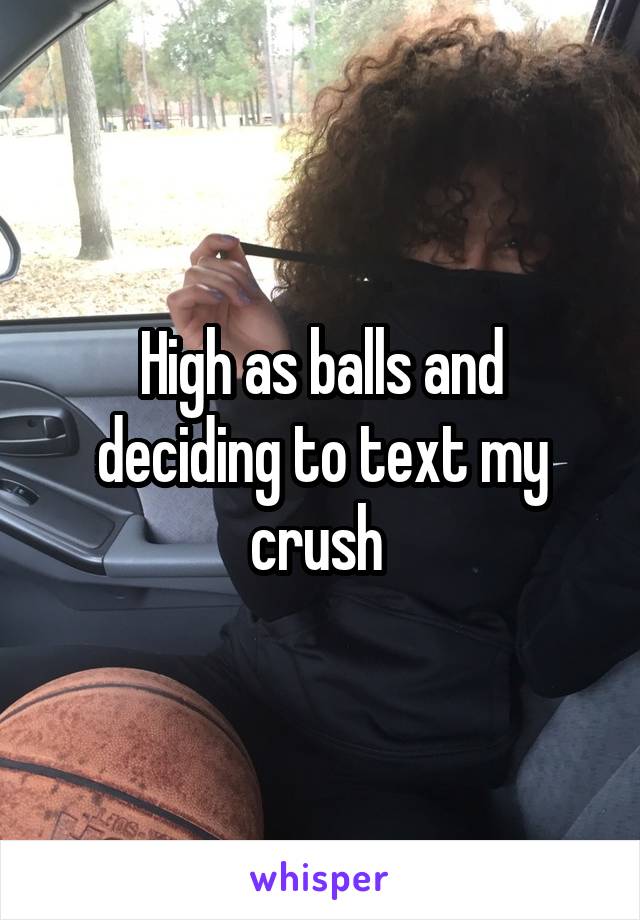 High as balls and deciding to text my crush 