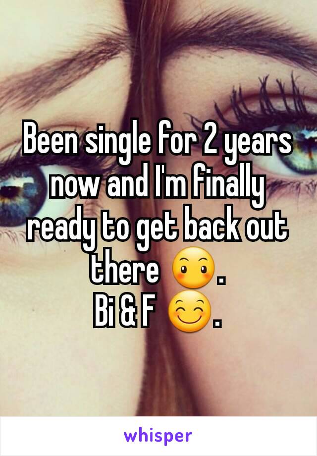 Been single for 2 years now and I'm finally ready to get back out there 😶.
Bi & F 😊.