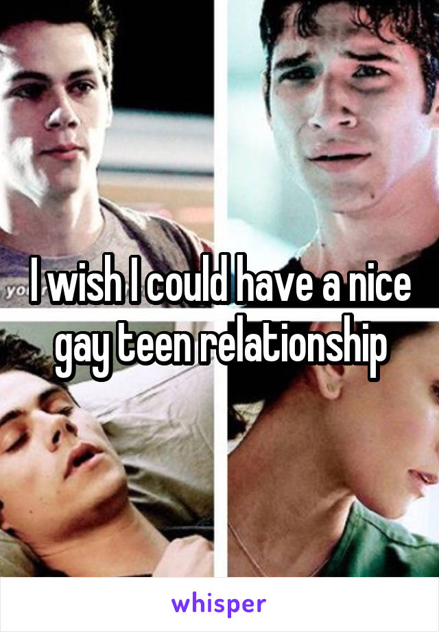 I wish I could have a nice gay teen relationship