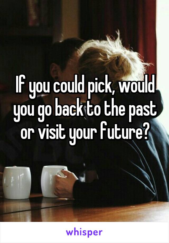 If you could pick, would you go back to the past or visit your future?
