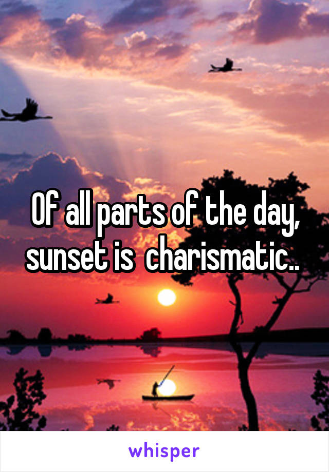 Of all parts of the day, sunset is  charismatic.. 