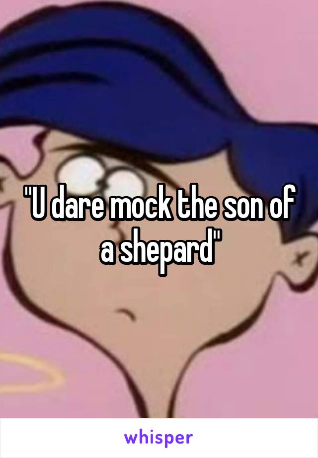 "U dare mock the son of a shepard"