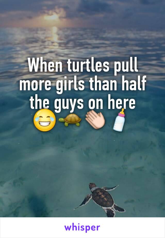 When turtles pull more girls than half the guys on here 😂🐢👏🍼