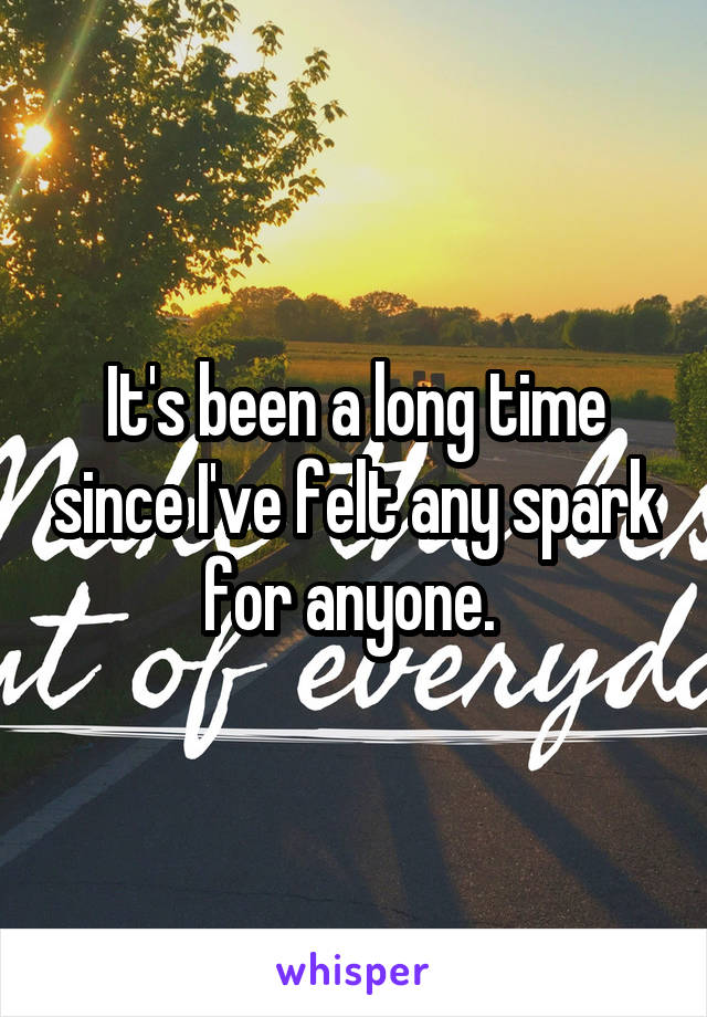 It's been a long time since I've felt any spark for anyone. 