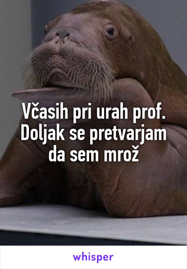 Včasih pri urah prof. Doljak se pretvarjam da sem mrož