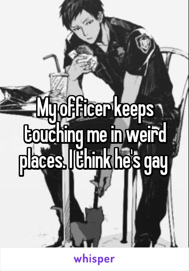 My officer keeps touching me in weird places. I think he's gay 