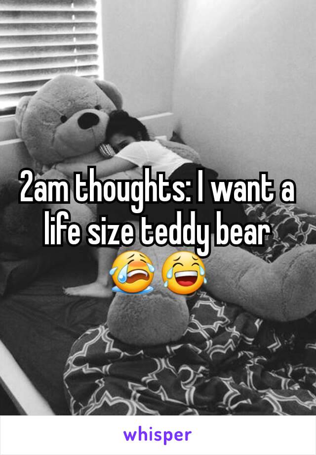 2am thoughts: I want a life size teddy bear 😭😂