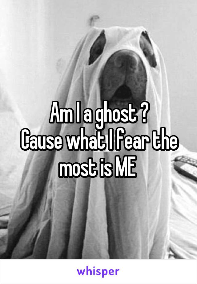 Am I a ghost ?
Cause what I fear the most is ME 