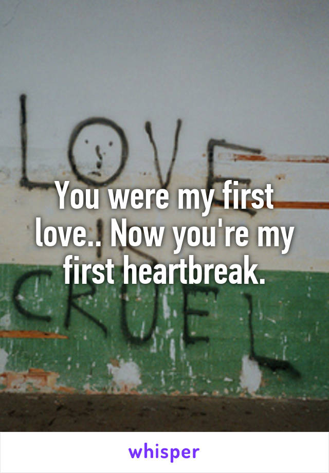 You were my first love.. Now you're my first heartbreak.