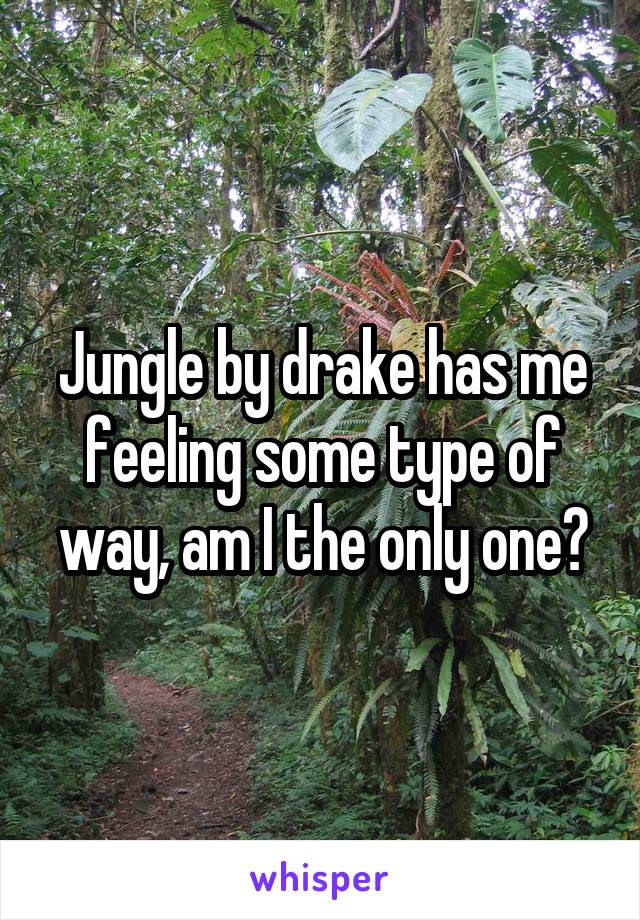 Jungle by drake has me feeling some type of way, am I the only one?